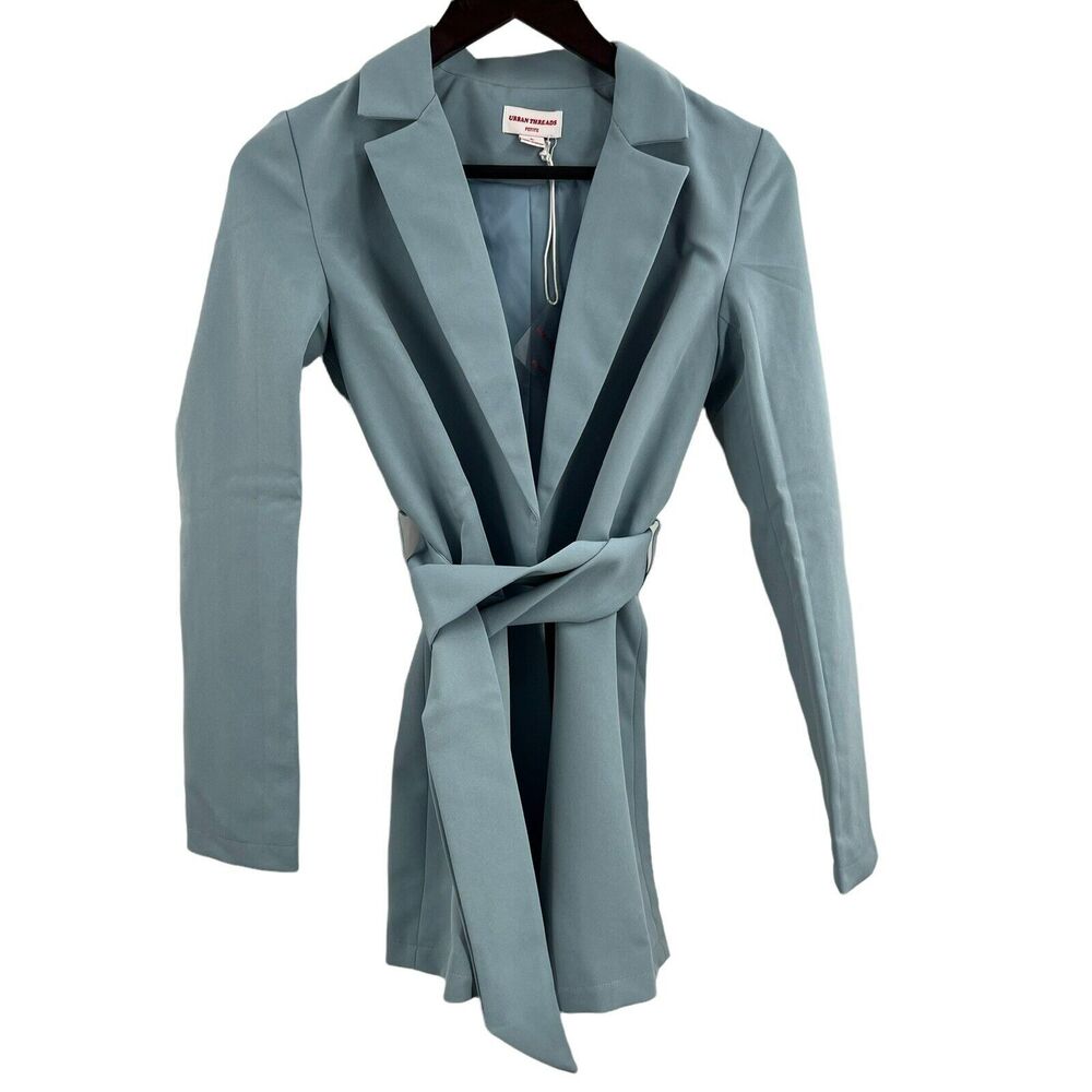 Urban Threads Petite Blue Tie Waist Blazer‎ Size 6P New